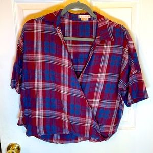 Collared plaid blouse